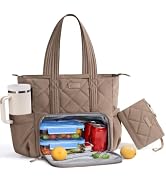 Bagstellar Lunch Tote Bag for Women, 3 in 1 Work Bag with Lunch Compartment | Lightweight 15.6” L...