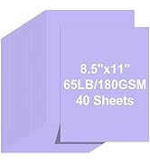 Cardstock 8.5 X 11, 40 Sheets Light Purple Card Stock, 65lb/ 180gsm Copy Paper, Cardstock Printer...