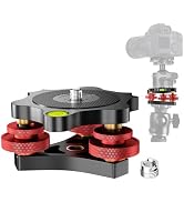 EMART Tripod Leveling Base, Camera Leveler with Bubble Level 3 Axis Tri Wheel Head, 3/8” Thread +...
