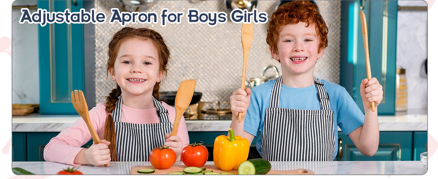 stripes kids apron