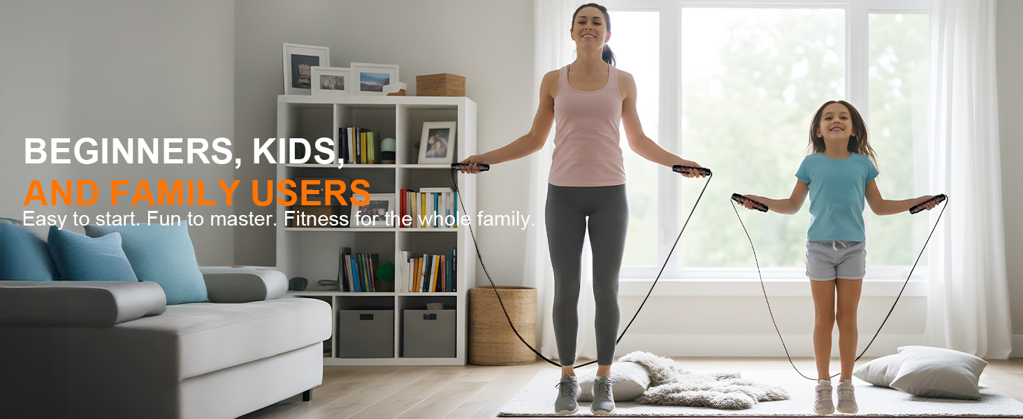 Jump rope designed for kids and family fitness, adjustable length supports active play