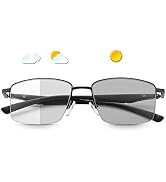 YIMI Photochromic Progressive Multifocus Reading Glasses Spring Hinge Sun Readers Computer Anti G...