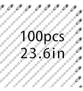 100 pcs Dog Tag Chain Ball Chain Necklace Bulk,military dog tag chain for Men dog tag chains ,bea...