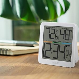 Lacrosse, la crosse, 302-1408, temperature, digital, thermometer, indoor comfort, humidity