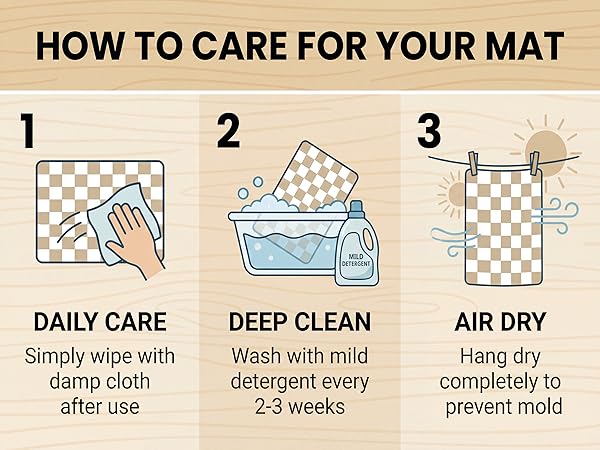 Clean instructions: wipe for daily clean, wash with mild detergent every 2-3 weeks