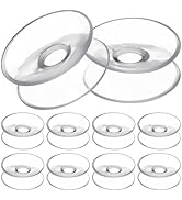 TEHAUX 10pcs Double Sided Suction Cups, Clear Heavy Duty Silicone Sucker Pads, Glass Table Top Sp...