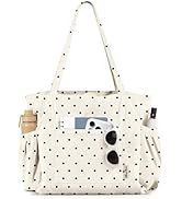 Miss Adola Cute Corduroy Tote Bag for Women - Large Capacity Multi-Pocket Shoulder Bag with Zipper