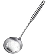Slotted Spoon, Stainless Steel Strainer Metal Skimmer Spoon for Cooking, Long Handle Food Straine...