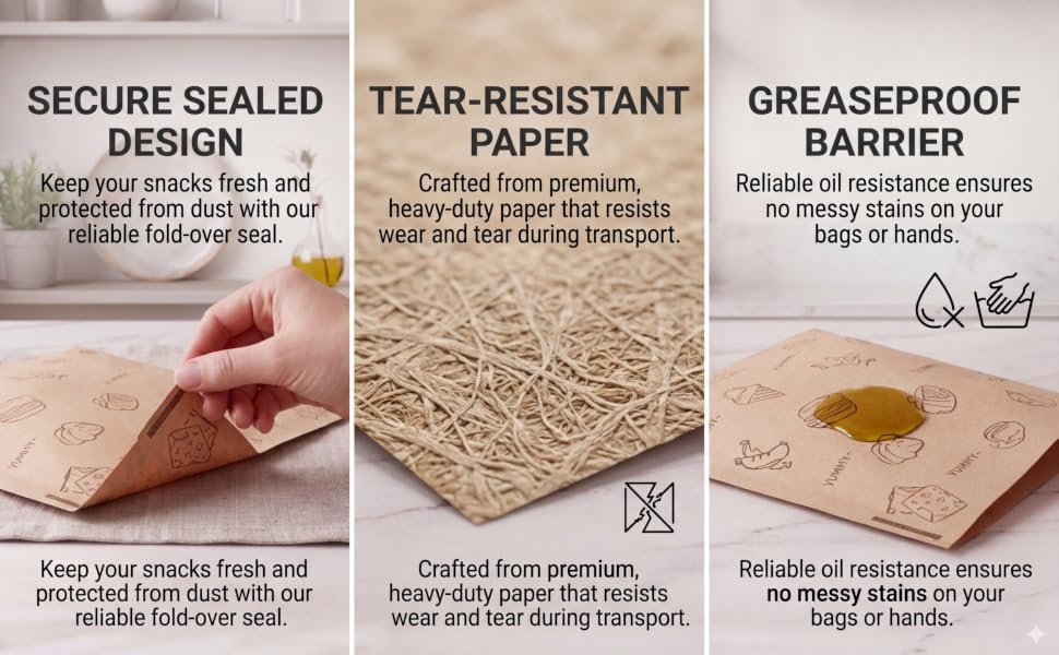 Professional-grade food wrapping paper for stylish and practical meal presentation