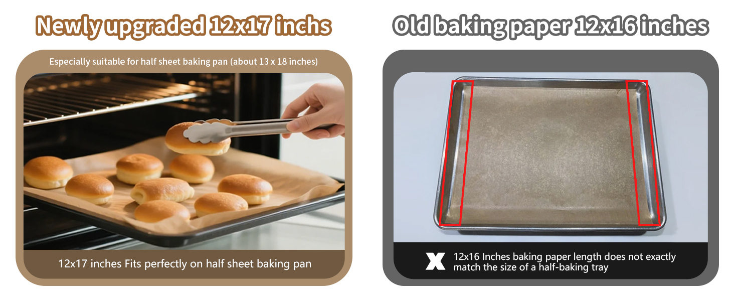 Newly upgraded 12x17 inchs Especially suitable for halfsheet baking pan (about 13 x 18 inches)
