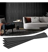Art3d 4-Piece Wood Slat Acoustic Panels for Stylish Decor and Noise Reduction, 3D Textured Panel ...