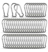 Small Carabiner Clip Hooks, 52pcs 2.36 inch Carabiners Heavy Duty, Galvanized Iron Spring Snap Ho...