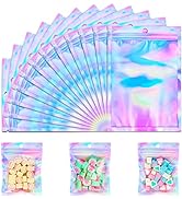150 Pack Holographic Bags, 4'' x 6‘’ Packaging Bags for Small Business, Resealable Smell Proof Ba...