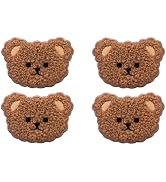 4Pcs Brown Bear Plush Iron On Patch, Cute Cartoon Clothes Appliques, Creative Animal Badges, Soft...