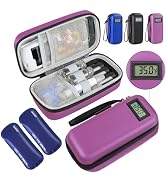 Insulin Cooler Travel Case, Portable 24H Temperature Display Travel Medicine Organizer, Travel Me...
