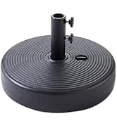 Helios&Hestia 60 lb Heavy Duty Round Umbrella Base, Plastic Water and Sand Fillable Outdoor Stand...