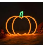 MissAudrey Halloween Light Up Big Pumpkin Neon Sign Window Decor Lights | 12*9.5in Dimmable Neon ...