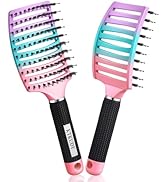 KTKUDY Wet & Dry Detangling Hair Brush - Tangle Free Detangler Brush For Women Men & Kids - Faste...