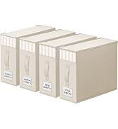 StorageTastic 4 Pack Bed Sheet Closet Organizers and Storage,Sturdy Foldable Storage Containers w...