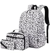 Imyth Backpack for Teen Girls School Gift Bookbag Lunch Box Pencil Bag 3 in 1 Set