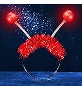 Sixexey Light Up Alien Antenna Headband LED Space Martian Head Band Halloween Costume Hair Access...