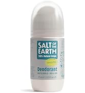 Salt of the Earth Natural Refillable Roll On Deodorant - Unscented - 100% Natural Origin Vegan Fr...