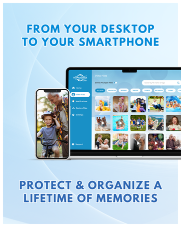 Protect and organize a lifetime of memories with ThePhotoStick Omni.
