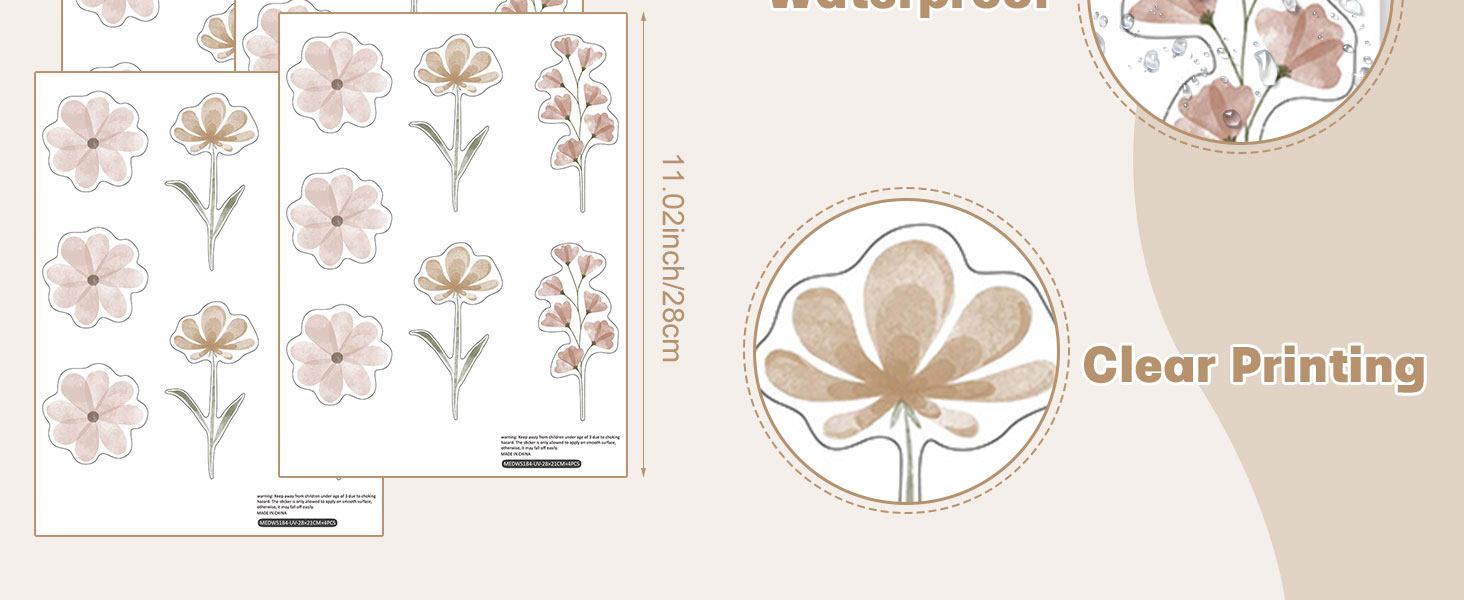 Boho Watercolor Nursery Wall Stickers