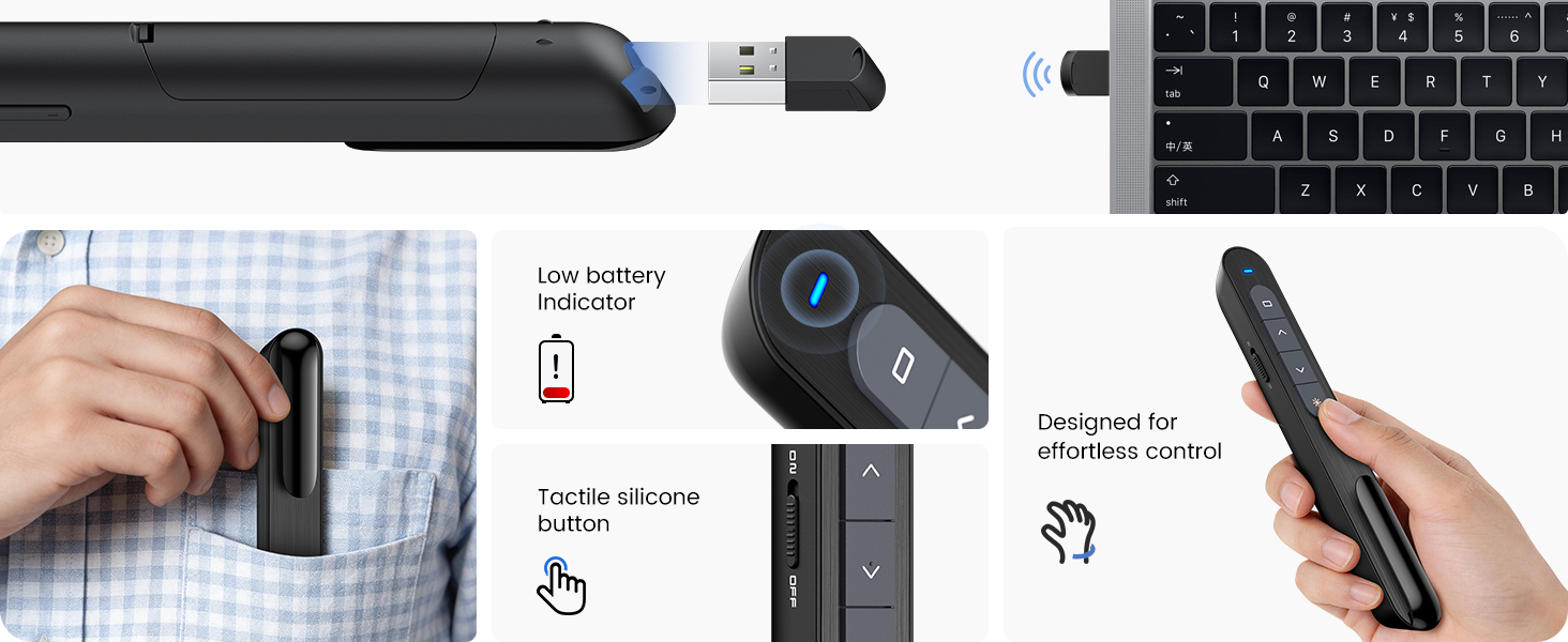 Easy to use wireless presenter remote