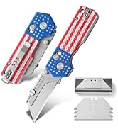 Folding Utility Knife,Pocket Knife with Pocket Clip,Quick Change Box Cutter with Rail Lock,EDC Ra...