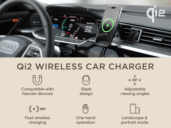Qi2 Wireless Car Charger
