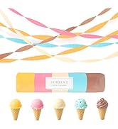 AOBKIAT Birthday Crepe Paper Streamers Party Decorations,5 Rolls Pastel Colorful Streamers for Ca...