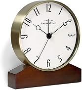 PresenTime & Co Mozart Mantel Alarm Clock, Tabletop Clock, 6 x 5.5 inch, Silent, Wooden Base, Wal...