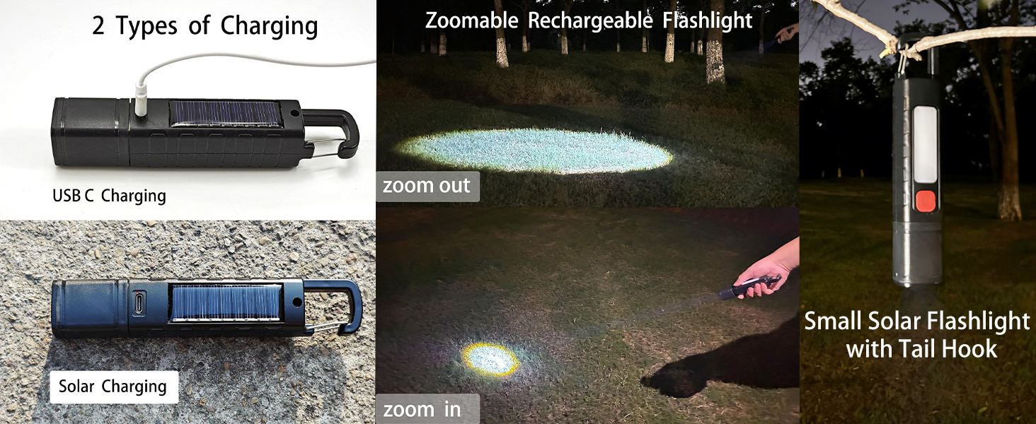 2 Pack Solar Flashlight