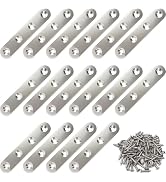 16 Pack 3 Inch Stainless Steel Straight Mending Plates - Heavy Duty Rust-Resistant Repair Bracket...