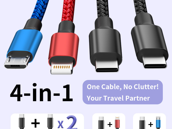 usb c 4 in 1 multi charging cable