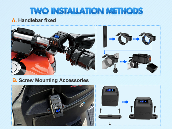 Nilight Motorcycle Dual USB Charger SAE to USB Adapter