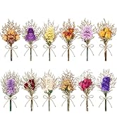 LawnIdyll 12/24 PCS Charming Dried Flowers Bouquet for Vase Various Dried Wildflowers with Stems ...