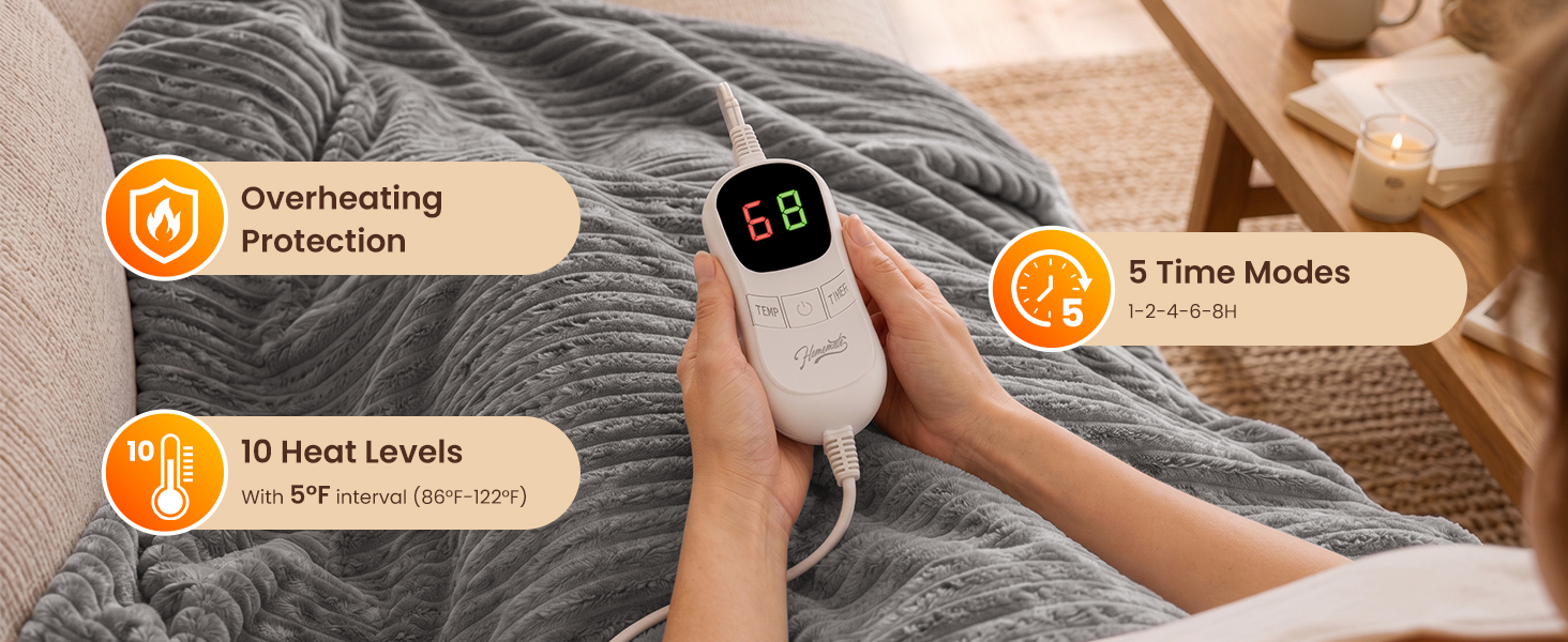 Homemate heated blanket is more energy efficient,and you can save more heating costs in winter