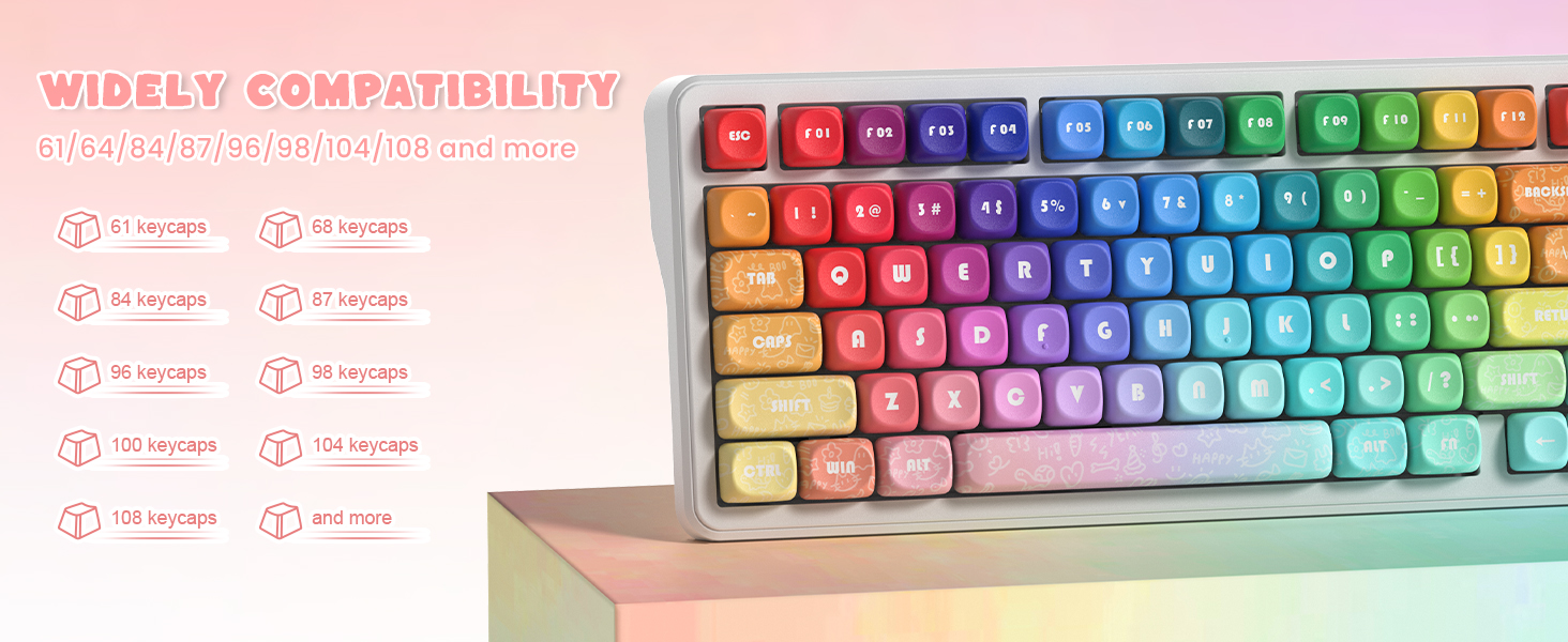 Keycaps set for 61/64/68/84/87/100/104/108 Mechanical Keyboard