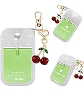 QIOFEARTH Silicone Case Compatible with Touchland Hand Sanitizer Spray Mist 1 ozwith Cherry keychain