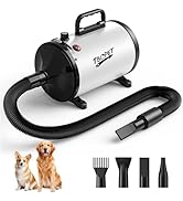 Dog Dryer High Velocity Dog Hair Dryer 5.2HP/3800W, Stepless Adjustable Speed Temperature Dogs Gr...