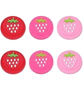 GORGECRAFT 6PCS 3 Colors Strawberry Silicone Joycon Thumb Grip Caps Fruit Joystick Cap Button Cap...
