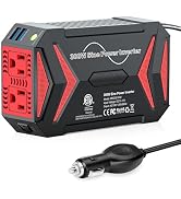 BESTEK Pure Sine Wave Power Inverter - 300W Car Plug in Charger Outlet DC 12V to 110V AC - Cigare...