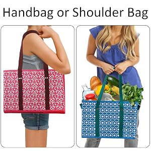 Reusable Grocery Bags Large Shopping Bags Tote Foldable Washable Storage Bins with handle