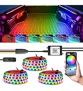 Qasim 3PCS 60 inch Truck Bed Light RGB APP Bluetooth Control Light Kit, Dynamic Multi Color, IP67...