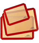 Last Confection Silicone Baking Mat - Set of 3 Non-Stick Professional Food Safe Tray Pan Liners -...