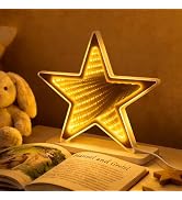 BITILLUM 3D Star Infinity Mirror Light, LED Tunnel Night Light with USB Power for Bedroom, Game R...