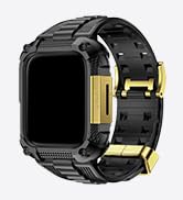 Fullmosa Band with Case for Apple Watch 45/44mm | TPU Strap Fits iWatch Series9/8/7/6/5/4,SE3/2/1...