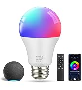 OUTON Smart RGB LED Light Bulb, WiFi & Bluetooth, 16 Million DIY Colors with Remote Control, Work...